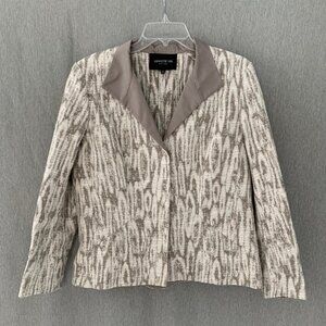 LAFAYETTE 148 NEW YORK Ikat Textured Hidden Snap Front Jacket
